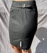 EXPRESS Women's Black High Waist Buckle Back Lined Casual Pencil Skirt Photo 0