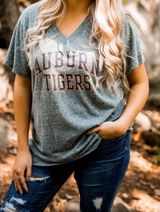 Auburn Tiger T Shirt Gray Size L Photo 0