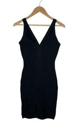 Kardashian Kollection New  Dress Womens S Bandage Mesh V Neck Bodycon Club Black Photo 0