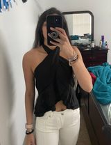 Black Tie Halter Top Photo 0