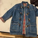 Vintage jean jacket with plaid Photo 0