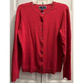 Karen Scott Red Button Up Cardigan Size Large Photo 0