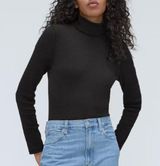 NWT Everlane The Pima Micro-Rib Turtleneck in Black Photo 0
