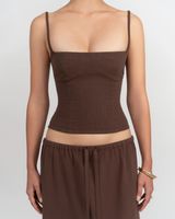 Fenity Fashion Brown Corset Top Photo 0