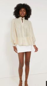 Tuckernuck Champagne Jaia Smocked Blouse Photo 0