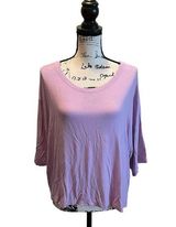 Fabletics  cropped T-Shirt Purple Plus Size 3X Cropped Oversized Athleisure Photo 0