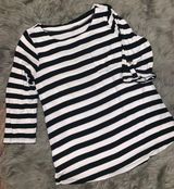 Cable & Gauge Black And White Striped Top Photo 0