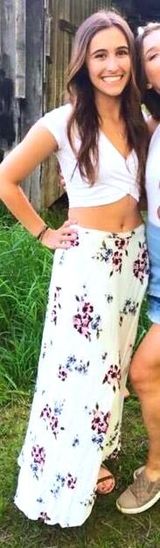 PacSun Long White Floral Skirt Photo 0