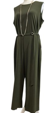 Michael Kors Women’s Jumpsuits Sleeveless Wide Leg Romper Overall Army Green XL Photo 0