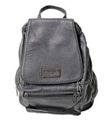 VTG 90s Gold Duck Black Leather Backpack Adjustable Straps Travel Grunge Vintage Photo 0