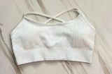 Offline By Aerie Recharge Least Support Ribbed Top Size Large White Sport Bra Photo 0