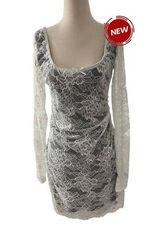 Zara White, Black Lace Bodycon Mini Dress Women Size Large NWT | 57-35 Photo 0