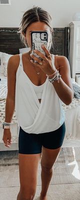 Fabletics White Cross Tank Top Photo 0