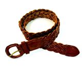 Brown Woven Leather Belt 38” Photo 0