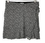 Abercrombie & Fitch Black White Floral Circle Skater Mini Wrap Skirt Photo 0