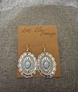Turquoise Earrings Hoop Blue Photo 0