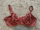 Maroon Lace Underwire Bra Photo 0