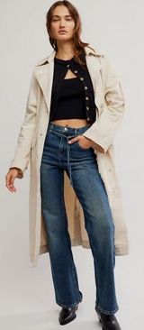 Free People Perry Washed Cotton Trench Coat S Photo 0