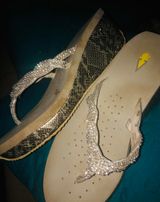 Platform Flipflops Worn 3 Times Size 8/9 Silver Photo 0