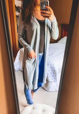 Matty M New Women's Light Gray Duster Cardigan Photo 0