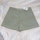 Elodie  Woman Shorts Medium avocado, green, and white linen shorts NWT Photo 0