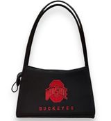 Ohio State Buckeyes Shoulder Handbag Purse Black with Red Raised Embroidery Photo 0