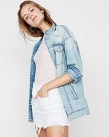 EXPRESS White Denim Skirt Photo 0