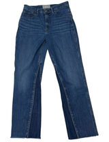 Everlane The Cheeky Bootcut Contrast Crop Jeans Raw Hem Size 27 Blue‎ High Rise Photo 0