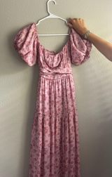 Francesca's Maxi Pink Floral Dress Photo 0
