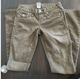 True Religion Womens 26 Becky Skinny Jeans Green Tan Color Y2K Retro Festival Photo 0
