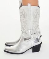 Forever21 Embroidered Metallic Cowboy Boots Photo 0