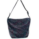 Talbots  Brown Soft 100% Cotton Shoulder Tote Purse with Multicolor Paisley Print Photo 0