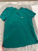 FIGS Small Hunter Green Caterina Scrub Top Photo 0