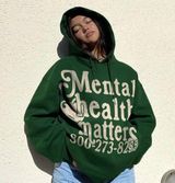 Euphoric Mental Health Matters Hoodie Unisex Standard L Forest Green Pullover Size L Photo 0