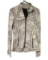 LULULEMON Size 10 DEFINE Jacket LUON SPRAY JACQUARD Black/White Photo 0