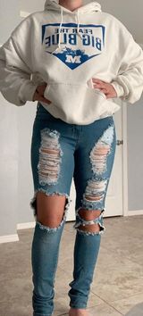 u.w.i ripped jeans Blue Size 10 Photo 0