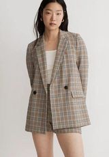 Madewell Caldwell Double-Breasted Blazer in Prejean Plaid Photo 0