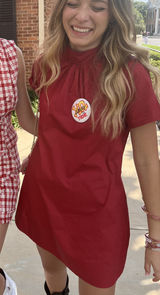 Sugar Lips Deep Red Short Sleeve  Dress Photo 0