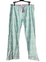 P.J. Salvage Aqua Blue Purple Cotton Drawstring Pajama Lounge Pants Size Large Photo 0