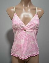 Tommy Hilfiger  Pink White Tank Top Floral Lace Coquette Nighty Feminine Y2K Photo 0