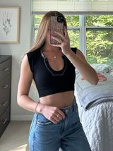 Urban Outfitters Black Ribbed Crop Top Photo 0