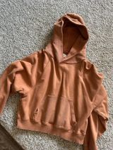Aerie distressed brown sweatshirt large  Photo 0