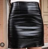 ZARA Black Leather Mini Skirt Photo 0