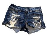 American Eagle Super Stretch Shortie Distressed Shorts Size 4 Photo 0