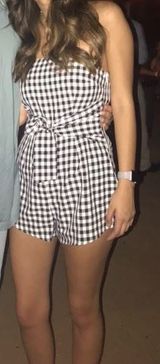 Tobi Black gingham romper  Photo 0