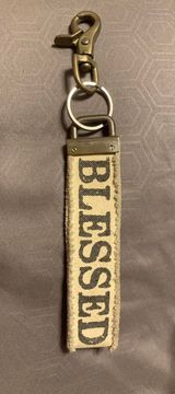 “Blessed” Key Chain Tan Photo 0