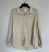 Gap Linen Blend Coastal Lagenlook Button Down Blouse Size XL  Photo 0