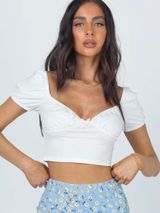 Princess Polly Kendall Crop Top White Photo 0