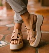 Sorel Dayspring Slingback Sandal, Honest Beige Leather Woven Straps Women's 10 Photo 0