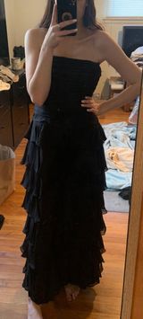 Kay Unger Silk Ruffled Strapless Gown Photo 0